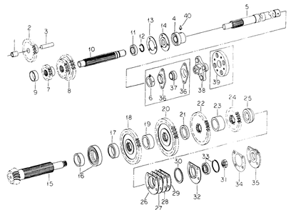 Transmission - Cub 154 And 185 Lo-Boy Tractors Diagram and Parts List for CUB185  Cub Cadet Lawn Tractor